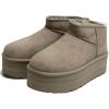 imageShoes8teen Platform Mini Boot For Women Short Ankle Boot Fur Fleece Lined Sneakers Classic Ultra Snow Platform AntiSlip Boot For OutdoorGrey