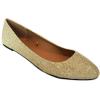 imageShoes8teen Womens Ballerina Ballet Flats Shoes Leopard ampamp Solids 14 ColorsGold Glitter