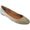 imageShoes8teen Womens Ballerina Ballet Flats Shoes Leopard ampamp Solids 14 ColorsSilver Glitter