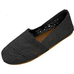 imageShoes 18 Womens Canvas Crochet Slip on ShoesBlack 3008