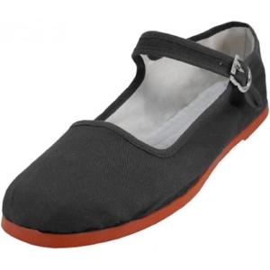 imageShoes 18 Womens Foldable Portable Travel Ballet Flat Shoes wMatching Carrying Case114 Black Canvas