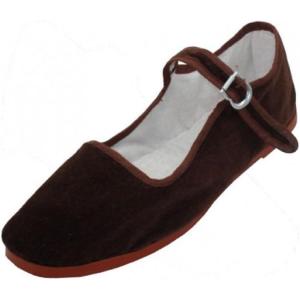 imageShoes 18 Womens Foldable Portable Travel Ballet Flat Shoes wMatching Carrying CaseBrown 118 Velvet Upper