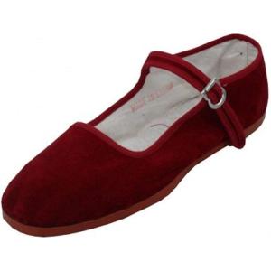 imageShoes 18 Womens Foldable Portable Travel Ballet Flat Shoes wMatching Carrying CaseBurgundy 118 Velvet Upper