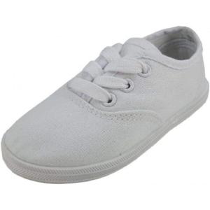 imageShoes8teen Kids GirlBoy Unisex Toddler and Little Kid Canvas Lace Up Sneakers Shoes324k White