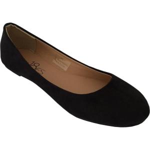 imageShoes8teen Womens Ballerina Ballet Flats Shoes Leopard ampamp Solids 14 Colors8600 Black Micro