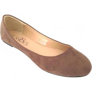 imageShoes8teen Womens Ballerina Ballet Flats Shoes Leopard ampamp Solids 14 Colors8600 Brown Micro