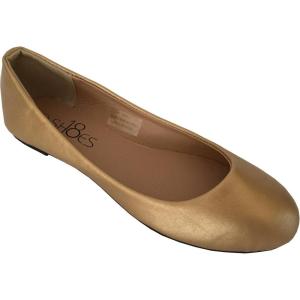 imageShoes8teen Womens Ballerina Ballet Flats Shoes Leopard ampamp Solids 14 Colors8600 Gold Pu