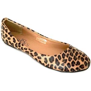 imageShoes8teen Womens Ballerina Ballet Flats Shoes Leopard ampamp Solids 14 Colors8600 Leopard Pu