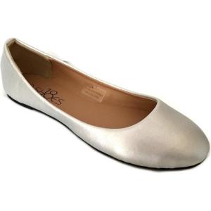 imageShoes8teen Womens Ballerina Ballet Flats Shoes Leopard ampamp Solids 14 Colors8600 Silver Pu