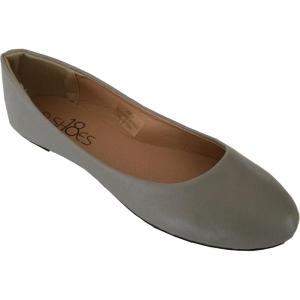 imageShoes8teen Womens Ballerina Ballet Flats Shoes Leopard ampamp Solids 14 ColorsGrey Pu 8600