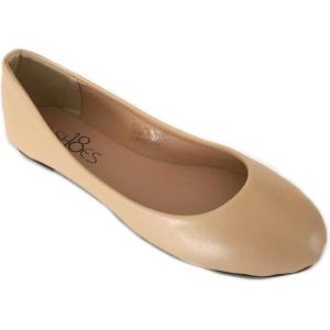 imageShoes8teen Womens Ballerina Ballet Flats Shoes Leopard ampamp Solids 14 ColorsNude Pu 8600