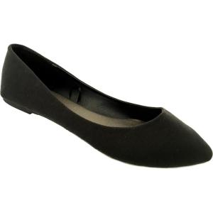 imageShoes8teen Womens Ballerina Ballet Flats Shoes Leopard ampamp Solids 14 ColorsPotol Black Canvas
