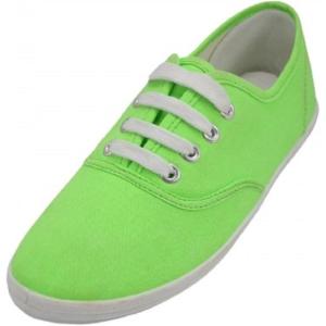 imageShoes8teen Womens Canvas Decks Sneakers 18 Colors Available324 Neon Green