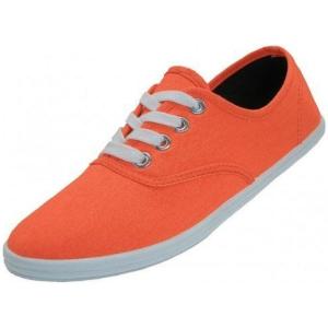 imageShoes8teen Womens Canvas Decks Sneakers 18 Colors AvailableNeon Orange 324