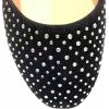 imageShoes 18 Womens Faux Suede Rhinestone Ballerina Ballet Flats Shoes4021 BlackSilver