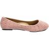 imageShoes 18 Womens Faux Suede Rhinestone Ballerina Ballet Flats Shoes4021 Blush