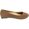 imageShoes 18 Womens Faux Suede Rhinestone Ballerina Ballet Flats Shoes4021 Brown