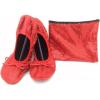 imageShoes8teen Womens Foldable Sequins Ballet Flat Shoes wMatching Carrying Case 11 Red Sequin SH18