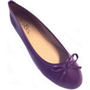 imageShoes 18 Womens Ballerina Ballet Flats Shoe with Bow8500 Purple