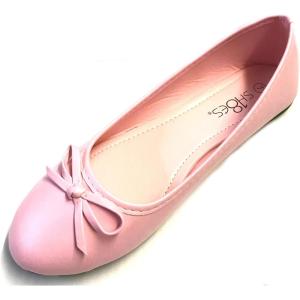 imageShoes 18 Womens Ballerina Ballet Flats Shoe with BowPink