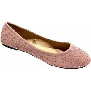 imageShoes 18 Womens Faux Suede Rhinestone Ballerina Ballet Flats Shoes4021 Blush