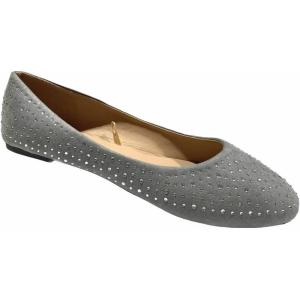 imageShoes 18 Womens Faux Suede Rhinestone Ballerina Ballet Flats Shoes4021 Grey