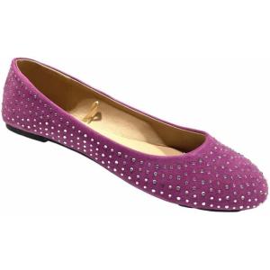 imageShoes 18 Womens Faux Suede Rhinestone Ballerina Ballet Flats Shoes4021 Purple