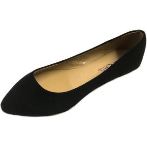 imageShoes 18 Womens Faux Suede Rhinestone Ballerina Ballet Flats Shoes8800 Black Micro