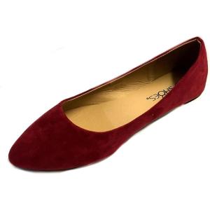imageShoes 18 Womens Faux Suede Rhinestone Ballerina Ballet Flats Shoes8800 Burgundy Micro