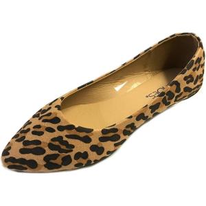 imageShoes 18 Womens Faux Suede Rhinestone Ballerina Ballet Flats Shoes8800 Leopard Micro