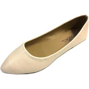 imageShoes 18 Womens Faux Suede Rhinestone Ballerina Ballet Flats Shoes8800 Nude Pu