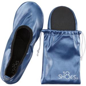 imageShoes8teen Womens Foldable Portable Travel Ballet Flat Shoes wMatching Carrying Case SH1818 Navy 910
