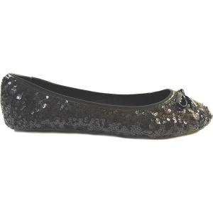 imageShoes8teen Womens Sequin Ballet Flat2001b Black