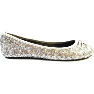 imageShoes8teen Womens Sequin Ballet Flat2001b Silver