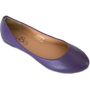 image:imageShoes8teen Womens Ballerina Ballet Flats Shoes Leopard amp Solids 14 Colors8600 Purple Pu