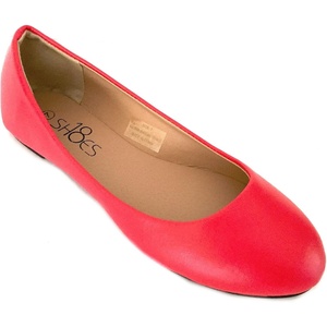 image:imageShoes8teen Womens Ballerina Ballet Flats Shoes Leopard amp Solids 14 Colors8600 Red Pu