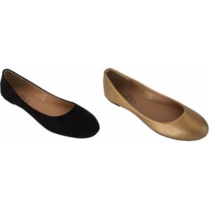 image:imageShoes8teen Womens Ballerina Ballet Flats Shoes Leopard amp Solids 14 ColorsBlack  Gold
