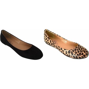 image:imageShoes8teen Womens Ballerina Ballet Flats Shoes Leopard amp Solids 14 ColorsBlack  Leopard