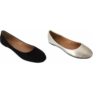 image:imageShoes8teen Womens Ballerina Ballet Flats Shoes Leopard amp Solids 14 ColorsBlack  Silver