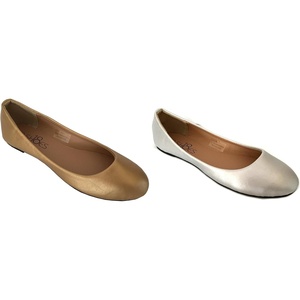 image:imageShoes8teen Womens Ballerina Ballet Flats Shoes Leopard amp Solids 14 ColorsGold  Silver